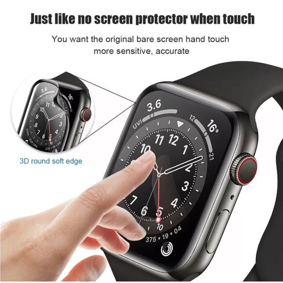Coolyep HD screen protector Apple Watch series 6 SE 543 tempered iwatch 45mm B25 - Picture 5 of 6